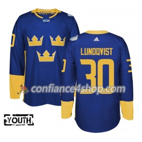 Adidas Maillot de Hockey Suède Henrik Lundqvist 30 Coupe du monde de hockey sur glace 2016 Violet Premier - Enfant